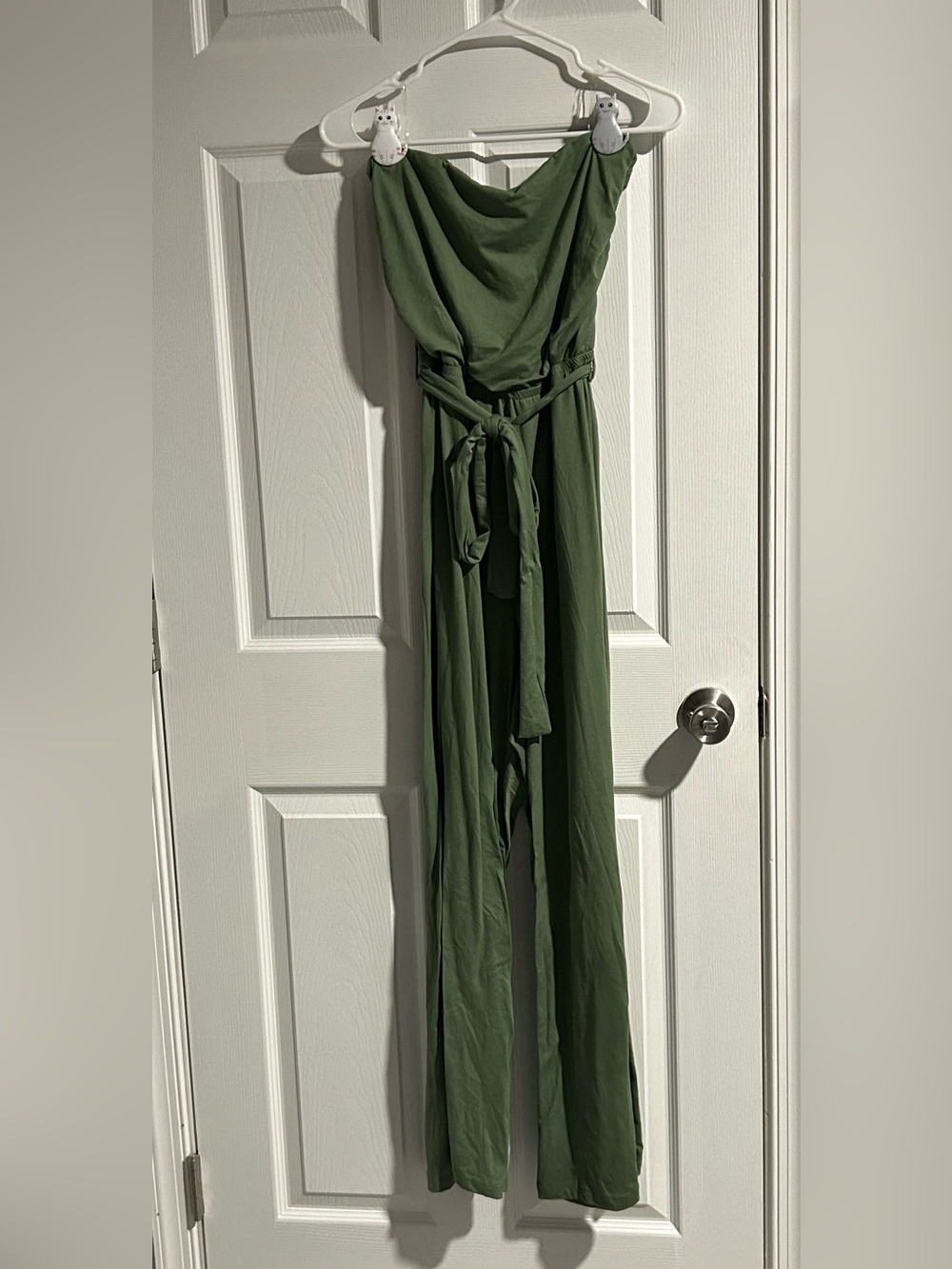 Green Strapless Long Pants Romper/Jumpsuit